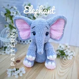 Pattern elephant crochet, аmigurumi plushie crochet elephant, Pattern toy elephant, Amigurumi elephant, elephant pattern, cute elephant