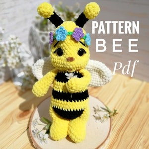 PATTERN: Bee - Crochet bee pattern - amigurumi bee pattern - crocheted baby bee pattern, Crochet Cute Bee Plush Pattern