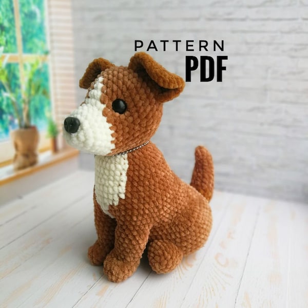 Patrón Perro Crochet, Patrón perro juguete, Amigurumi Perrito Realista, Cachorro PDF Tutorial