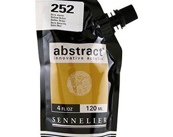 Sennelier Abstract Acrylic Paint Pouch, 4.05 Fl Oz Pack of 1 Yellow Ochre 252