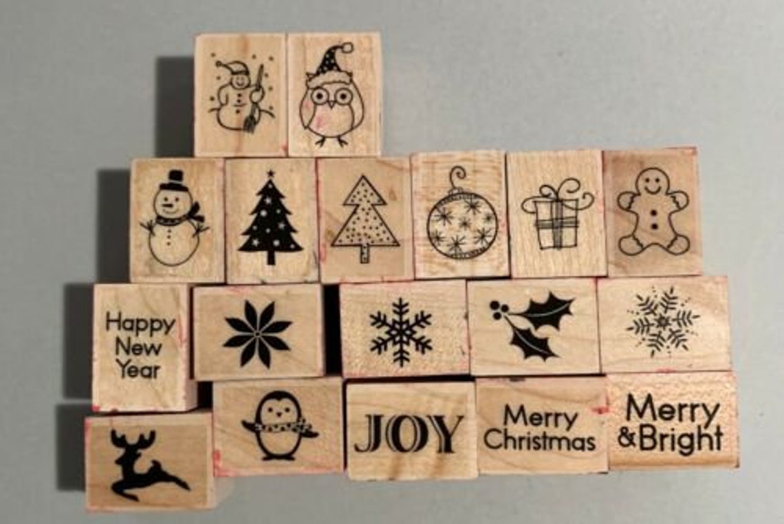 Hero Arts Set of 18 Christmas Rubber Stamps Etsy