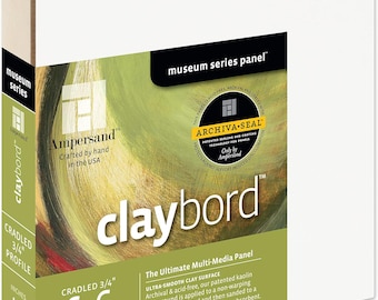 Ampersand Museum Series Claybord Panels for Paint Ink 3/4" Depth Cradled 6"x6"