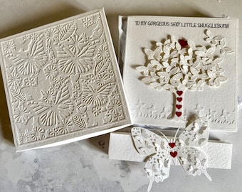 Personalized Butterfly Tree Card with Gift Box – Handmade Love Card