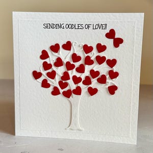 Albero a forma di cuore rosso 3D che manda un sacco di AMORE... Biglietto personalizzato fatto a mano per quella persona speciale! - San Valentino, anniversario, semplicemente perché.