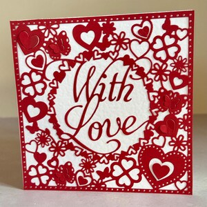 Biglietto d'auguri personalizzato con cuore realizzato a mano in 3D per una persona speciale! - San Valentino, matrimonio, anniversario, semplicemente perché sì.