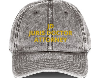 JD JURIS DOCTOR Attorney Professional vintage Cotton Twill Cap Baseball and Trucker Hats For Men And Women Professional Embroidered Work Hat