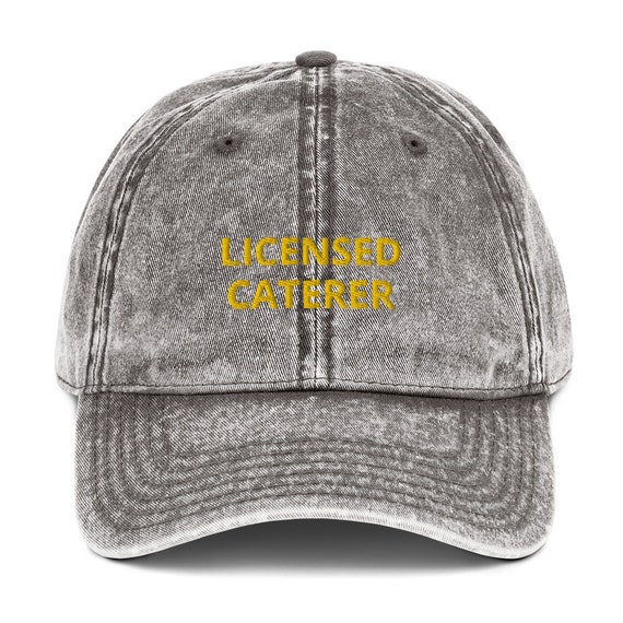LICENSED CATERER Old Fashioned Vintage Twill Caps Embroidered Hats  Professional Hats for Work Unisex Hats Hats for Men Women's Hats Vintage 