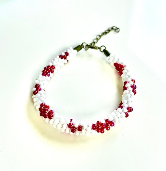 Homemade Seed Bead Bracelet Rustic Beaded Bracelet Kumihimo Beaded Bracelet Casual Jewelry Boho Woven Bracelet Hostess Gift