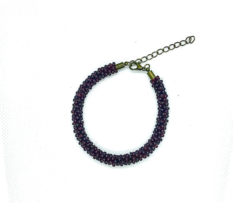 Homemade Seed Bead Bracelet Rustic Beaded Bracelet Kumihimo Beaded Bracelet Casual Jewelry Boho Woven Bracelet Hostess Gift