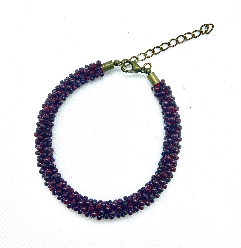 Homemade Seed Bead Bracelet Rustic Beaded Bracelet Kumihimo Beaded Bracelet Casual Jewelry Boho Woven Bracelet Hostess Gift
