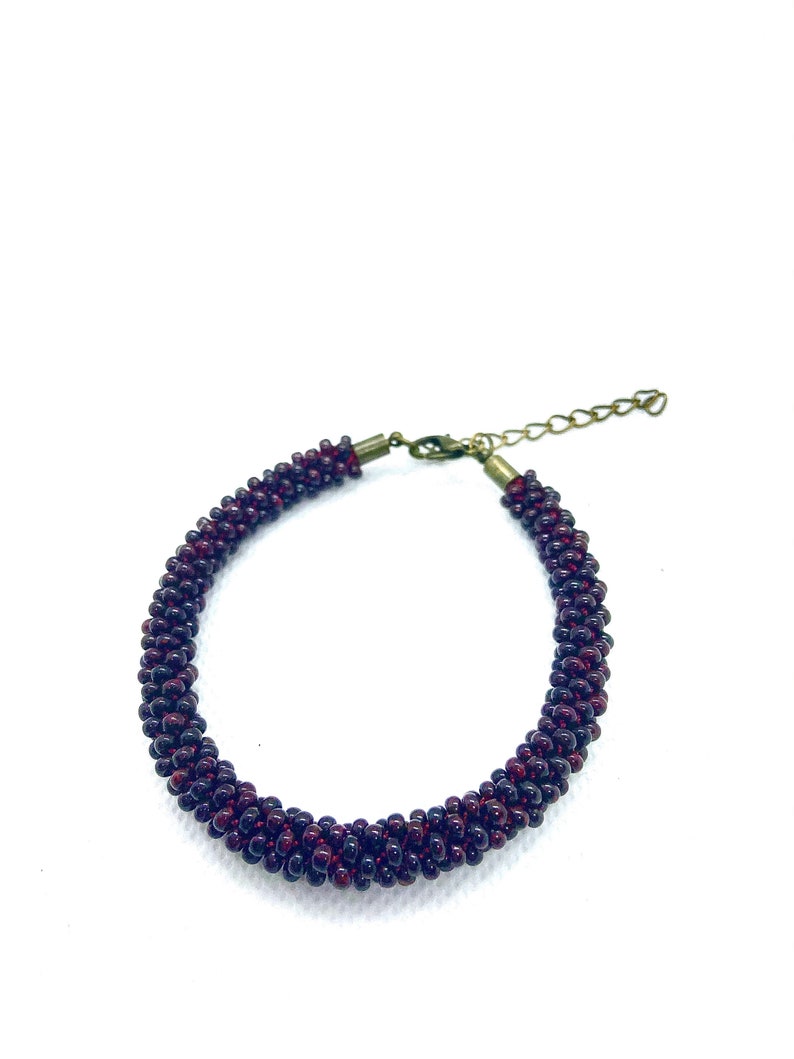 Homemade Seed Bead Bracelet Rustic Beaded Bracelet Kumihimo Beaded Bracelet Casual Jewelry Boho Woven Bracelet Hostess Gift
