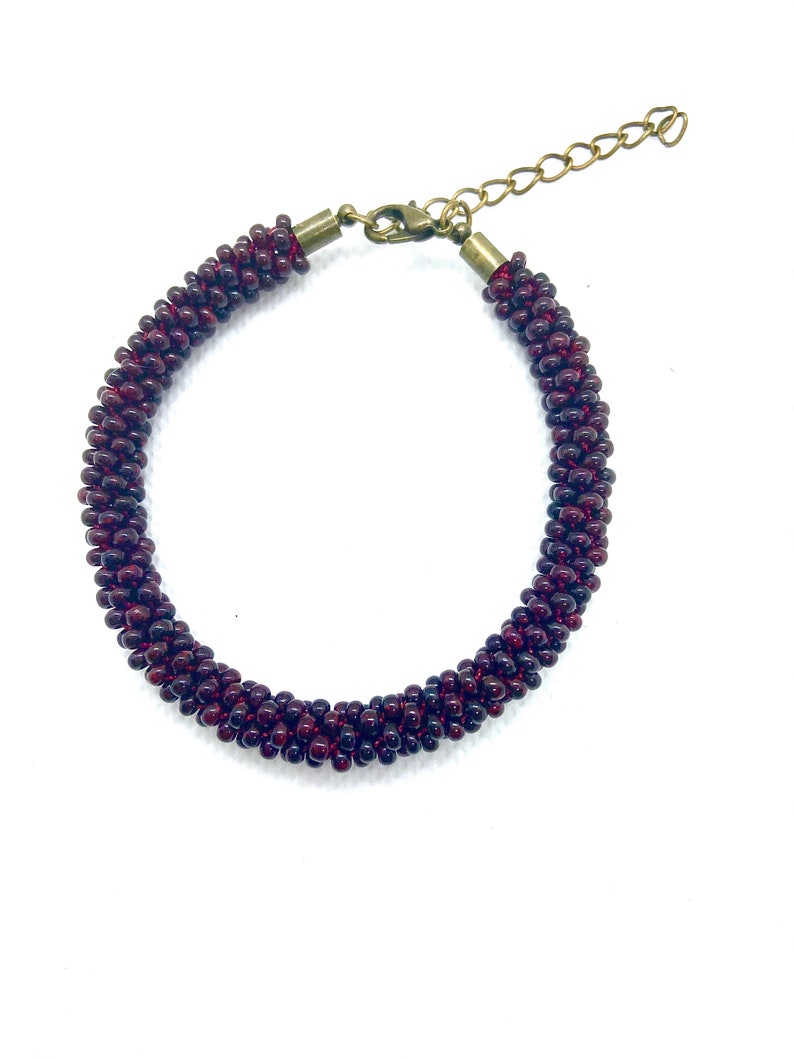 Homemade Seed Bead Bracelet Rustic Beaded Bracelet Kumihimo Beaded Bracelet Casual Jewelry Boho Woven Bracelet Hostess Gift