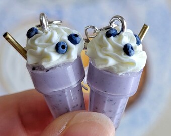 Blueberry milkshake earrings