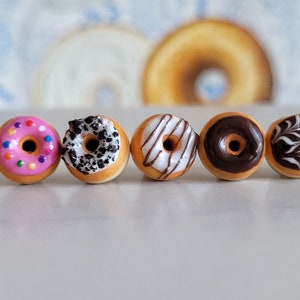 Donut Stud Earrings, Pink donut, sprinkle donut earrings, jelly Donut earrings, glaze Donut earrings, powdered sugar Donut, chocolate donut
