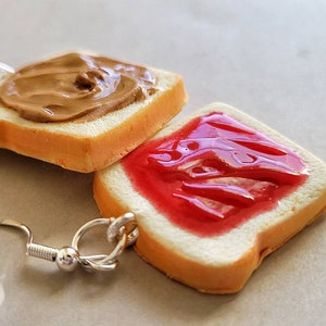 Peanut butter and Jelly Earrings, sandwich earrings, toast earrings, jam earrings, Peanut butter earrings, image 8