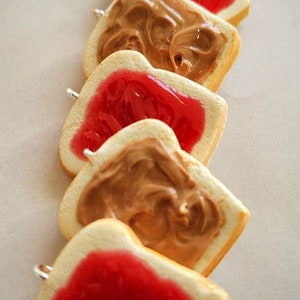 Peanut butter and Jelly Earrings, sandwich earrings, toast earrings, jam earrings, Peanut butter earrings, image 3