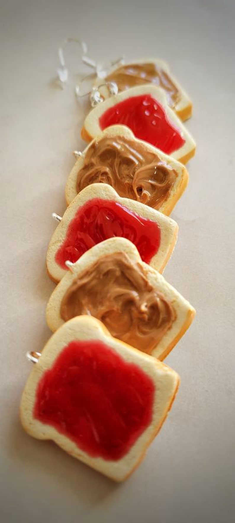 Peanut butter and Jelly Earrings, sandwich earrings, toast earrings, jam earrings, Peanut butter earrings, image 3