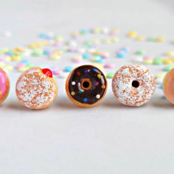 Donut Stud Earrings, Pink donut, sprinkle donut earrings, jelly Donut earrings, glaze Donut earrings, powdered sugar Donut, chocolate donut