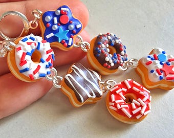 USA 1/4 Dozen Donut Earrings, donut earrings