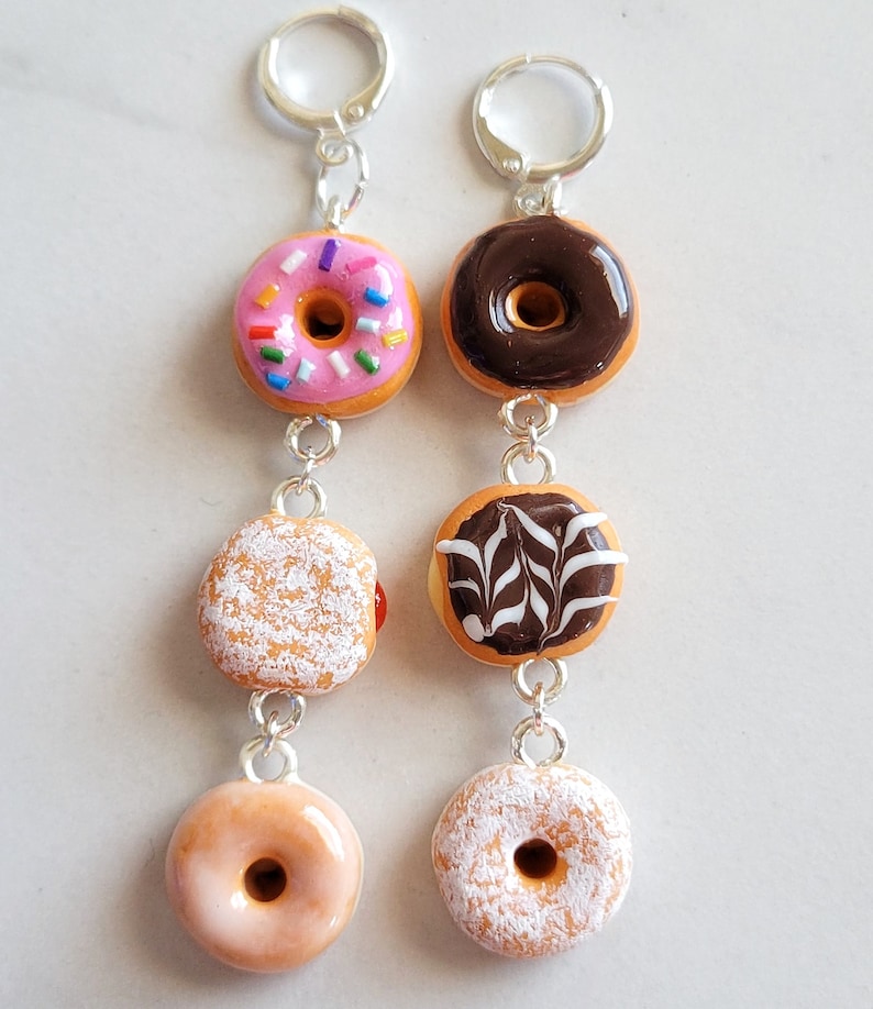 Une demi-douzaine de boucles d'oreilles donut, boucles d'oreilles donut image 4