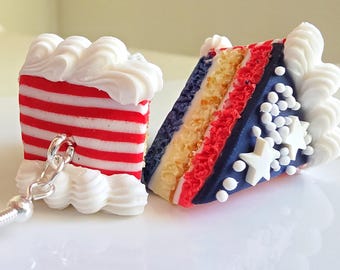 4th of July Cake Earrings