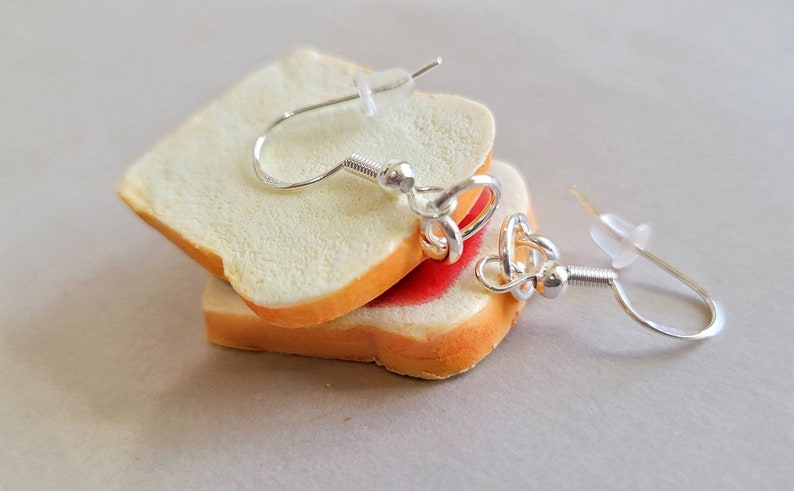 Peanut butter and Jelly Earrings, sandwich earrings, toast earrings, jam earrings, Peanut butter earrings, image 4