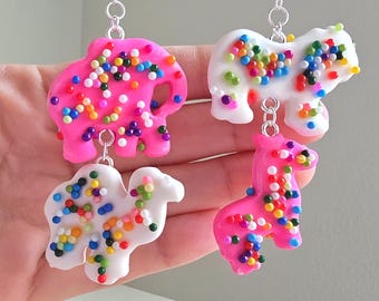 Boucles d'oreilles animal biscuit au sucre