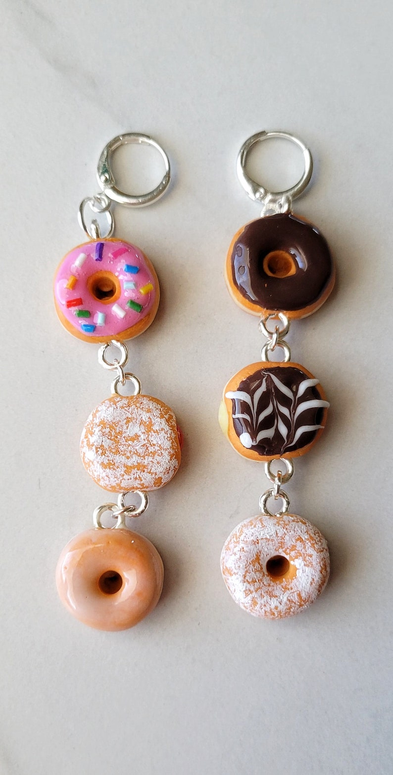 Une demi-douzaine de boucles d'oreilles donut, boucles d'oreilles donut image 6