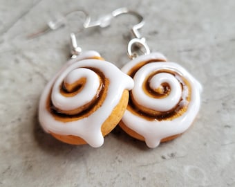 Cinnamon Roll Earrings, Cinnamon Rolls, Food Earrings, Dessert Earrings, Breakfast Earrings