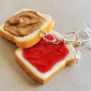 Peanut butter and Jelly Earrings, sandwich earrings, toast earrings, jam earrings, Peanut butter earrings, image 6