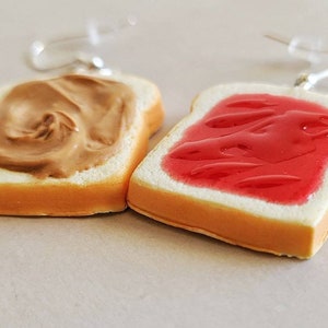 Peanut butter and Jelly Earrings, sandwich earrings, toast earrings, jam earrings, Peanut butter earrings, image 7