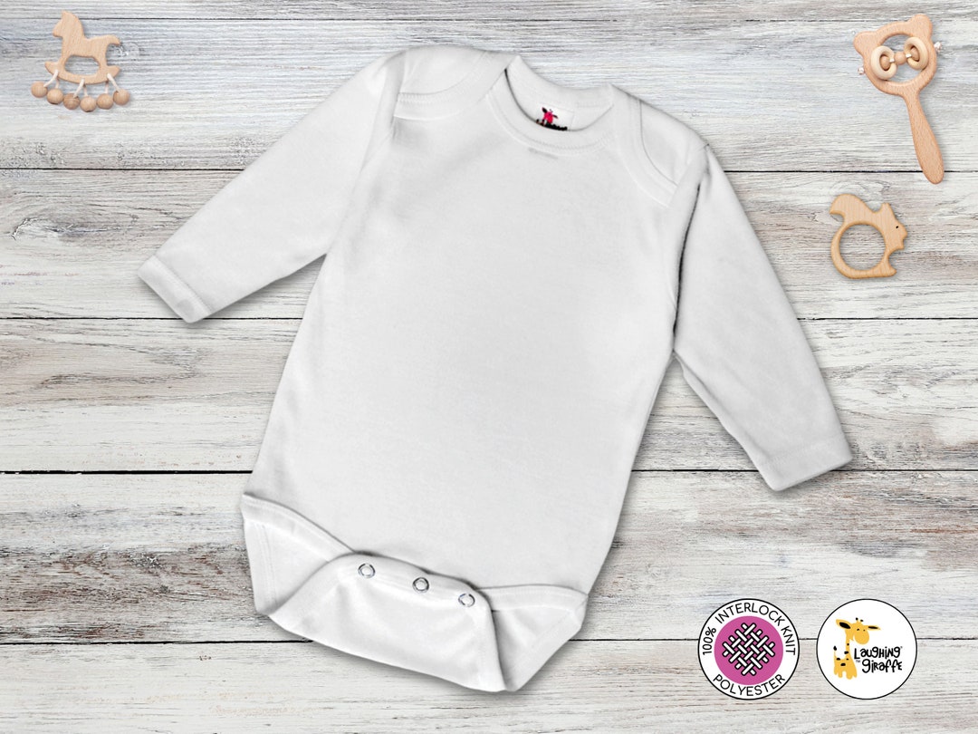 Laughing Giraffe Baby Blank Long Sleeve Bodysuit for Sublimation