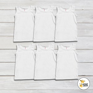 6-PACK l Wholesale Blank Toddler & Youth Unisex Tank Top- 100% Polyester- Personalize Custom Sublimation Embroidery Screen Printing DIY