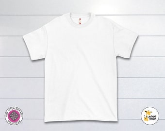 ADULT Blank Short Sleeve Crew Neck T-Shirt WHITE 100% Polyester "Feels like Cotton" Sublimation, DIY - Wholesale - Neil & David