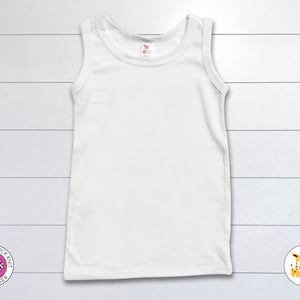 Laughing Giraffe Toddler & Kids Unisex Blank Tank Top- 100% Polyester Personalize Custom Sublimation Embroidery Screen Printing DIY