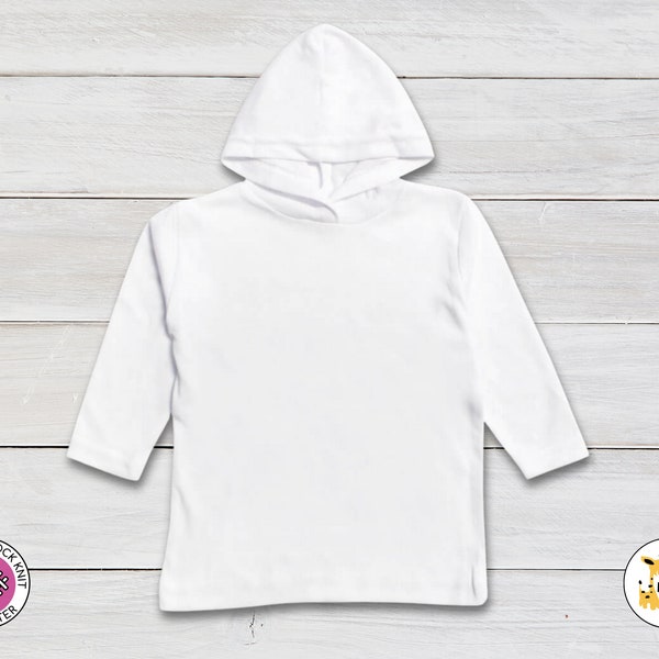 Toddler & Kid Long Sleeve Hooded T-shirt WHITE 100% Polyester Personalize Custom Sublimation Embroidery Screen Printing