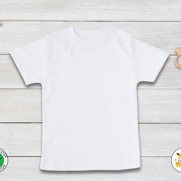 Baby Short Sleeves T-Shirt - Super Soft - White - Blanks DIY - Laughing Giraffe wholesale Infant