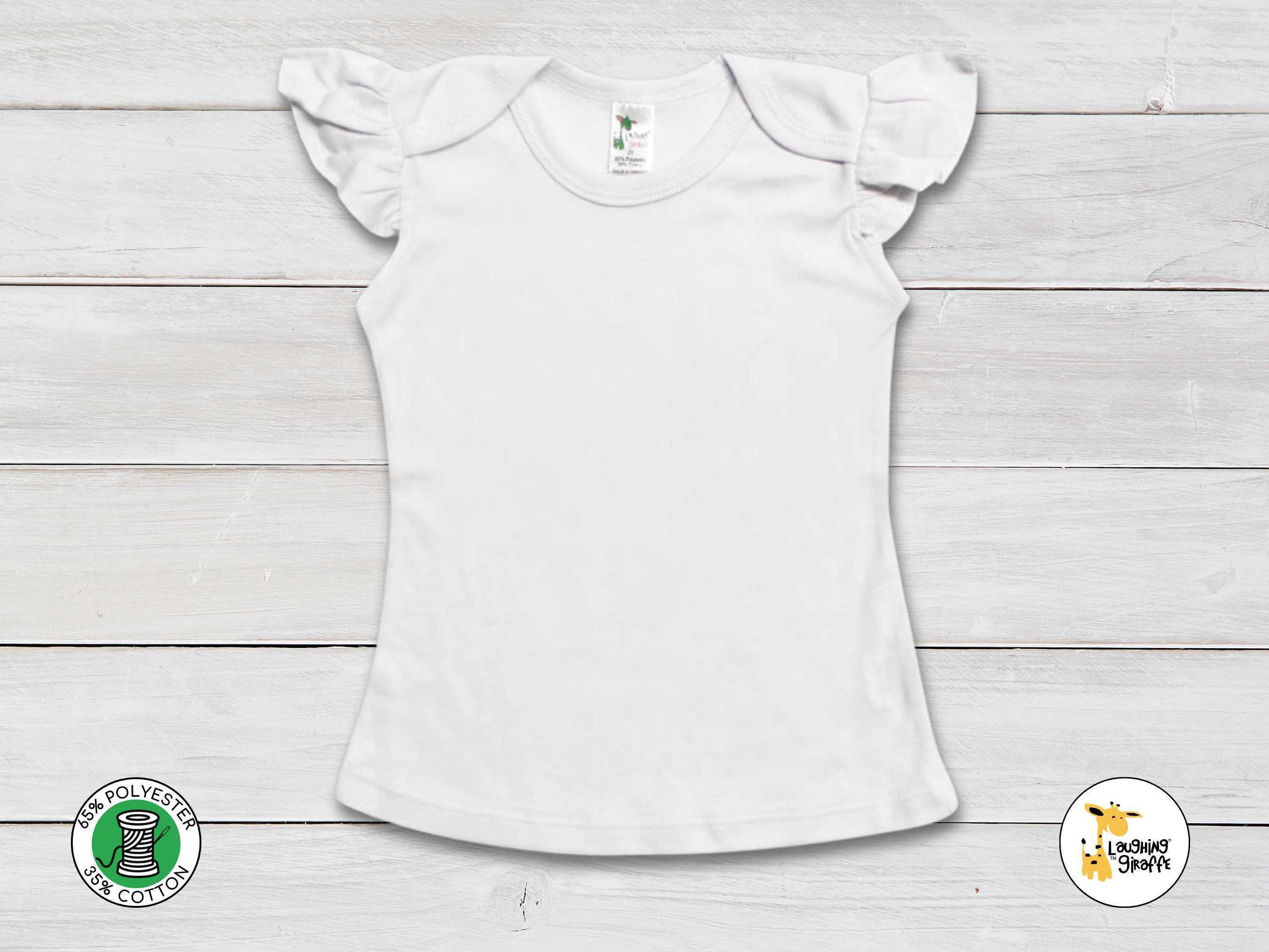 Sleeve Ruffle Laughing Giraffe Shirts Laughing Giraffe Blank