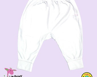 Baby Blank Jogger Pants - WHITE- 100% Polyester -Personalize-Custom-Sublimation-Embroidery -Screen Printing- Blanks for Sublimation