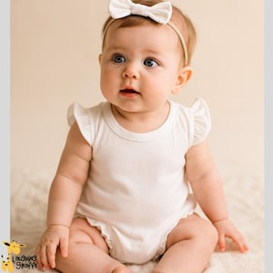 Baby Flutter Sleeve Bubble Rompers with Ruffles- 100% Polyester - The Laughing Giraffe