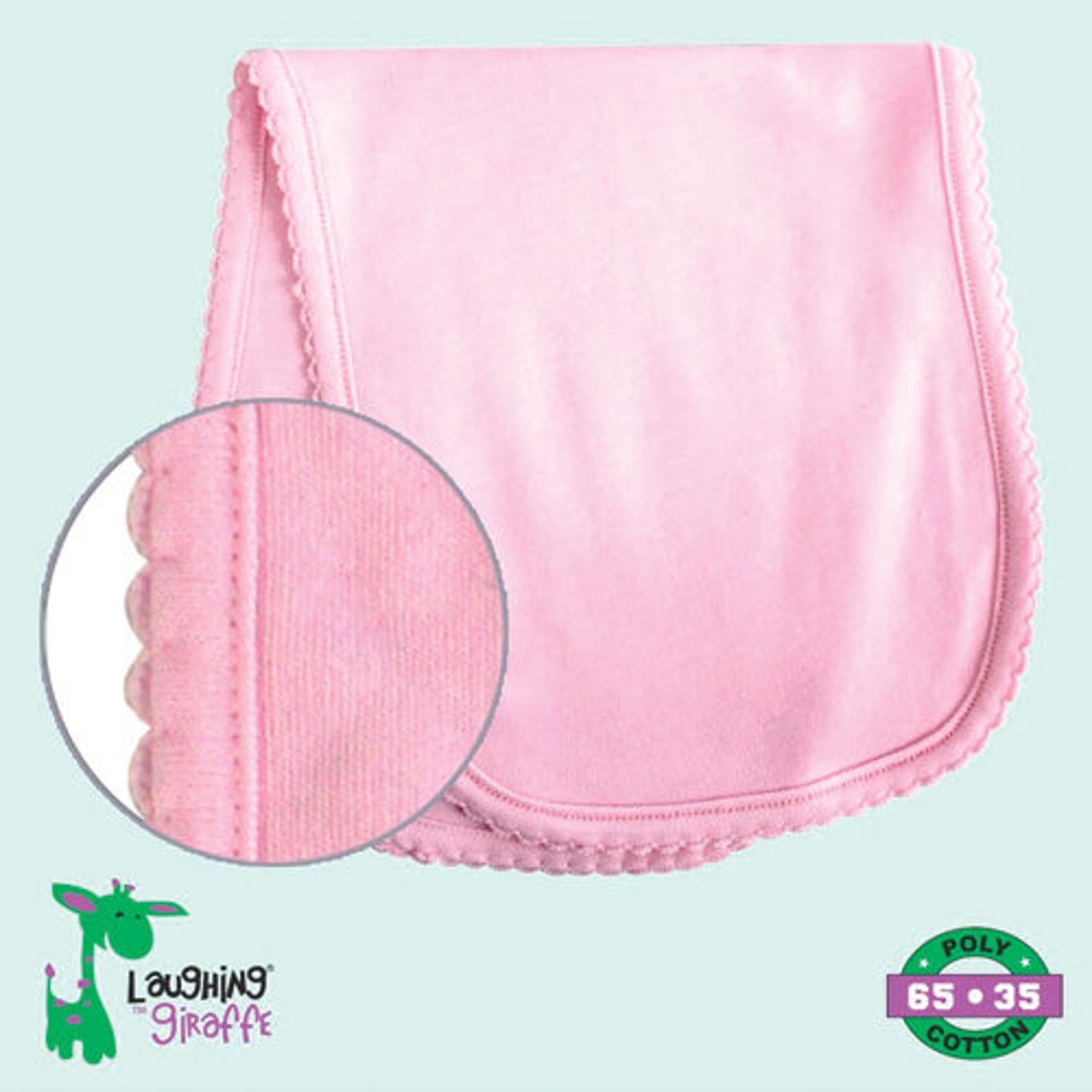 Baby 2ply Blank Burp Cloth W/ Scallop Trim WHITE & PINK Etsy