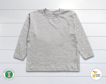 Blank Long Sleeve Kids T-Shirt: Polyester Cotton Blend, DIY Ready