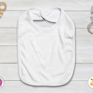 Baby Velcro Closure Bib 1-PLY | Sublimation | 100% Polyester | DIY Custom Personalize White Unisex The Laughing Giraffe Wholesale Blanks