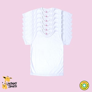 6-Pack Baby Sublimation Blank Short Sleeves T-Shirt WHITE 100% Polyester Personalize-Custom-Sublimation-Embroidery Screen Printing image 2