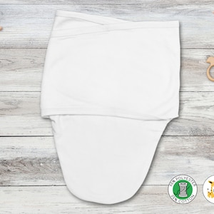Baby Swaddle Blanket  | White | Polyester Cotton Blend | Sublimation DIY Screen Printing Embroidery Monogram Customize