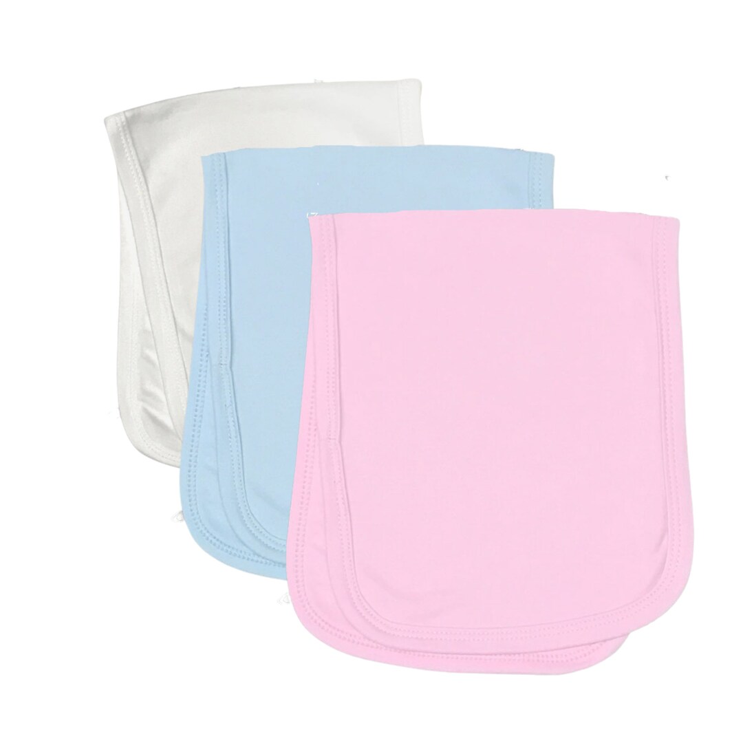 Baby 2PLY Blank Burp Cloth 6PACK Polyester Cotton Blend Personalize Custom Sublimation