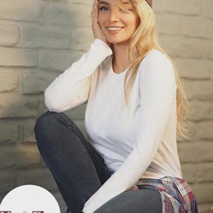 Women’s White Long Sleeve T-Shirts – 100% Polyester &quot;Feels like Cotton&quot; l Sublimation l Neil & David Wholesale Blanks