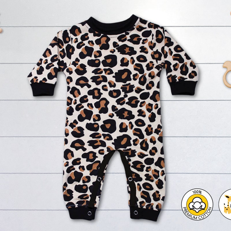 Leopard Printed Knit Comfy Romper main image 0