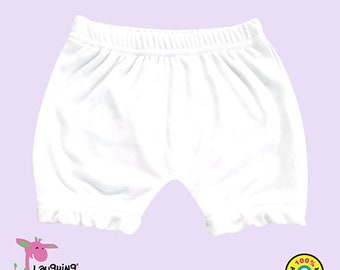 Baby Blank Diaper Covers | Ruffle Bloomers | Custom | DIY | Personalize | Monogram | Baby Bottoms |White | Unisex |100 Polyester Sublimation