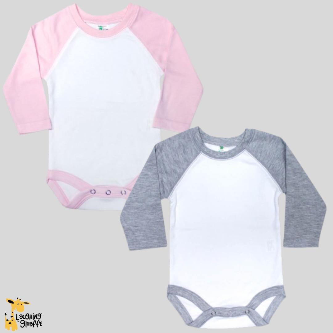 The Laughing Giraffe Baby Blank Long Sleeve Raglan Baseball One